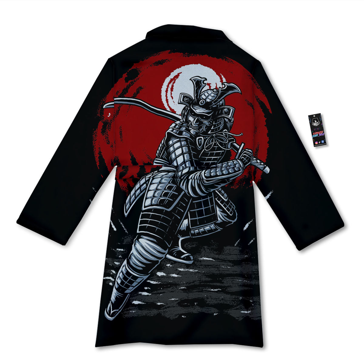 Warrior Samurai Dark Print Bathrobe-grizzshop