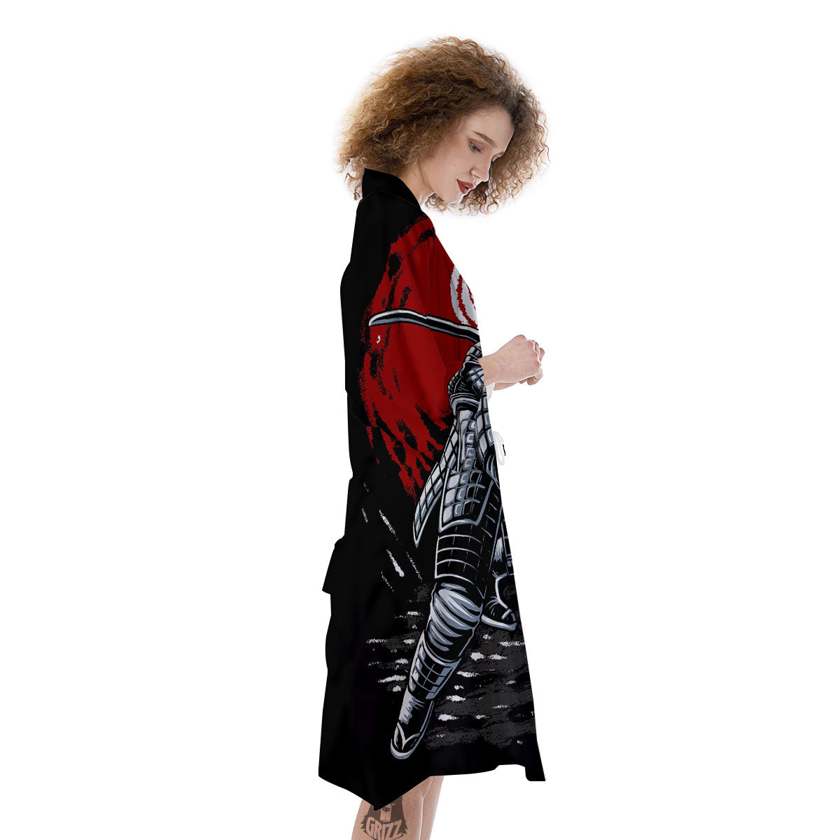 Warrior Samurai Dark Print Kimono-grizzshop