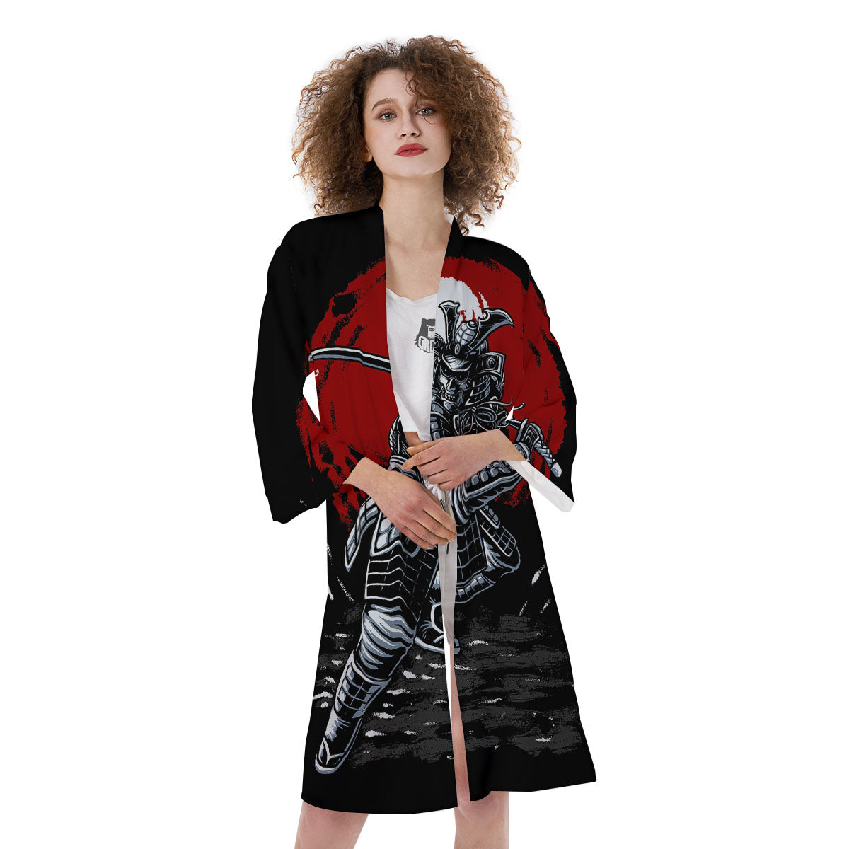 Warrior Samurai Dark Print Kimono-grizzshop