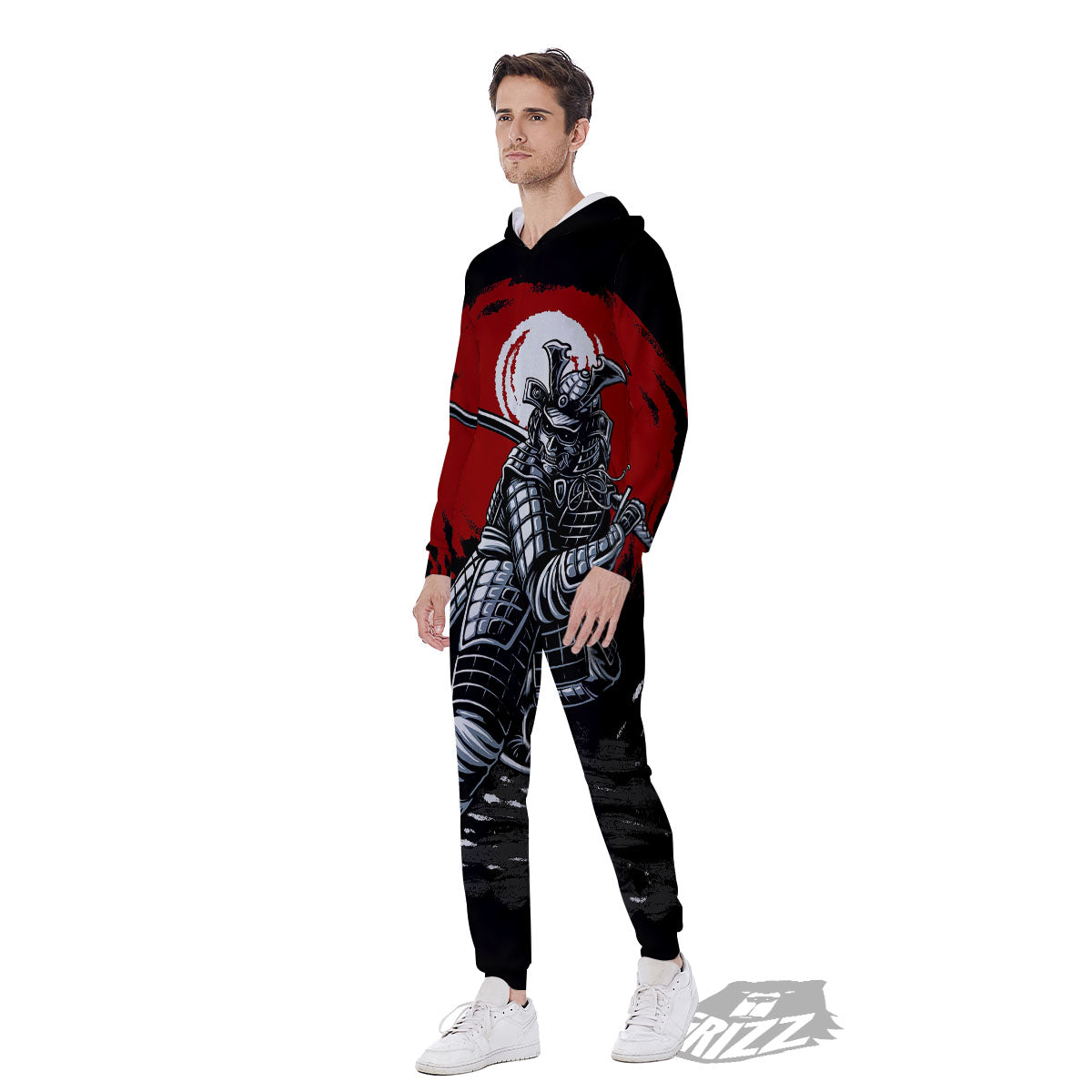 Warrior Samurai Dark Print Men's Jumpsuit-grizzshop