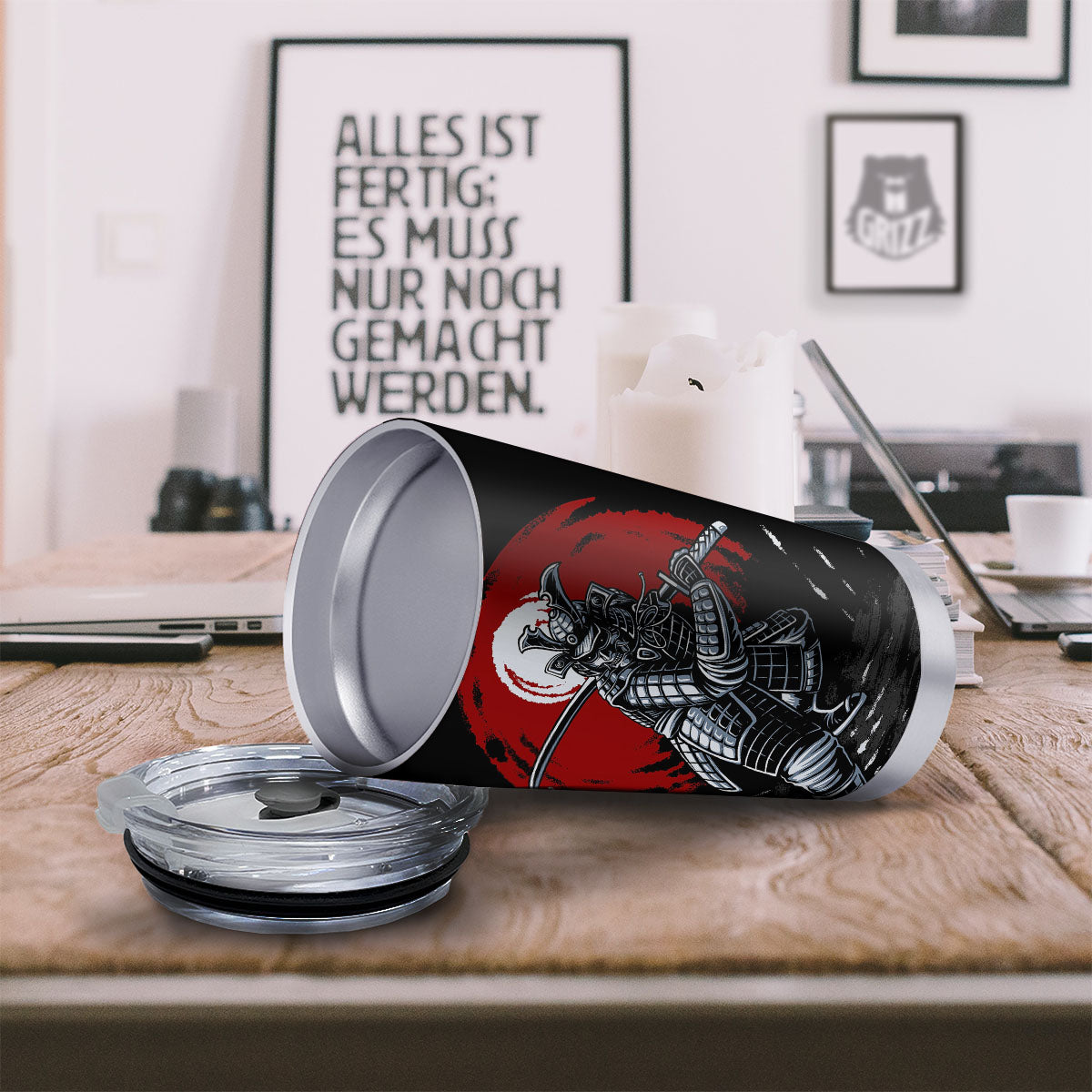 Warrior Samurai Dark Print Tumbler-grizzshop