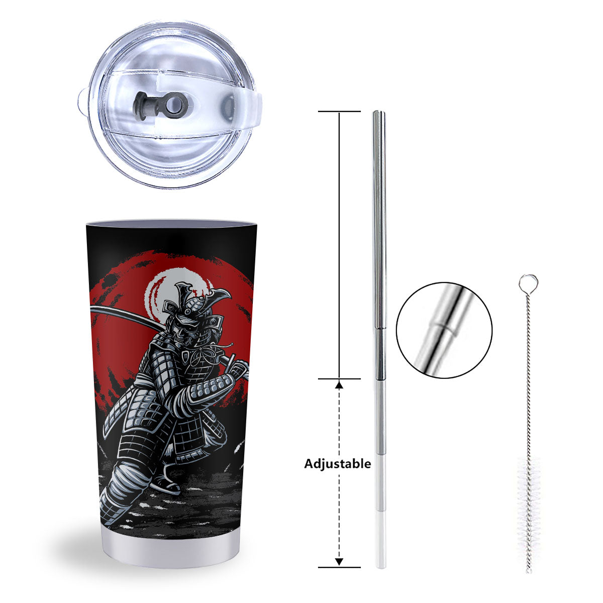 Warrior Samurai Dark Print Tumbler-grizzshop