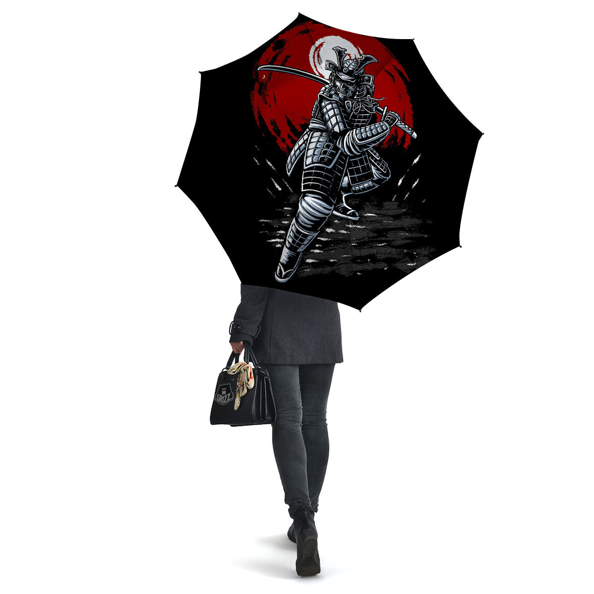 Warrior Samurai Dark Print Umbrella-grizzshop