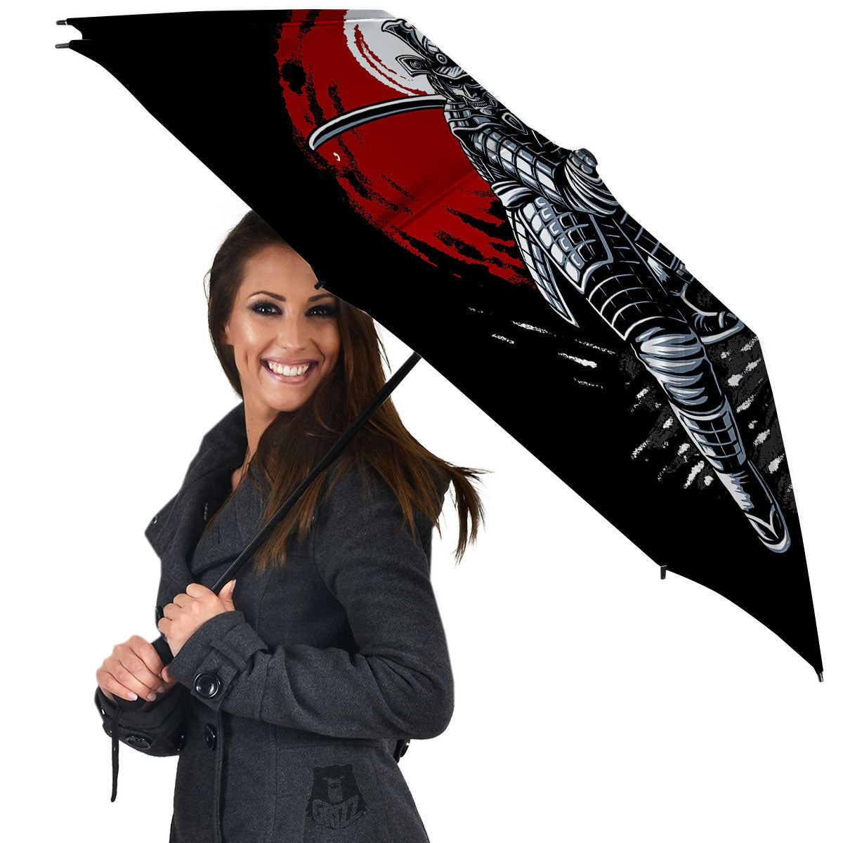 Warrior Samurai Dark Print Umbrella-grizzshop