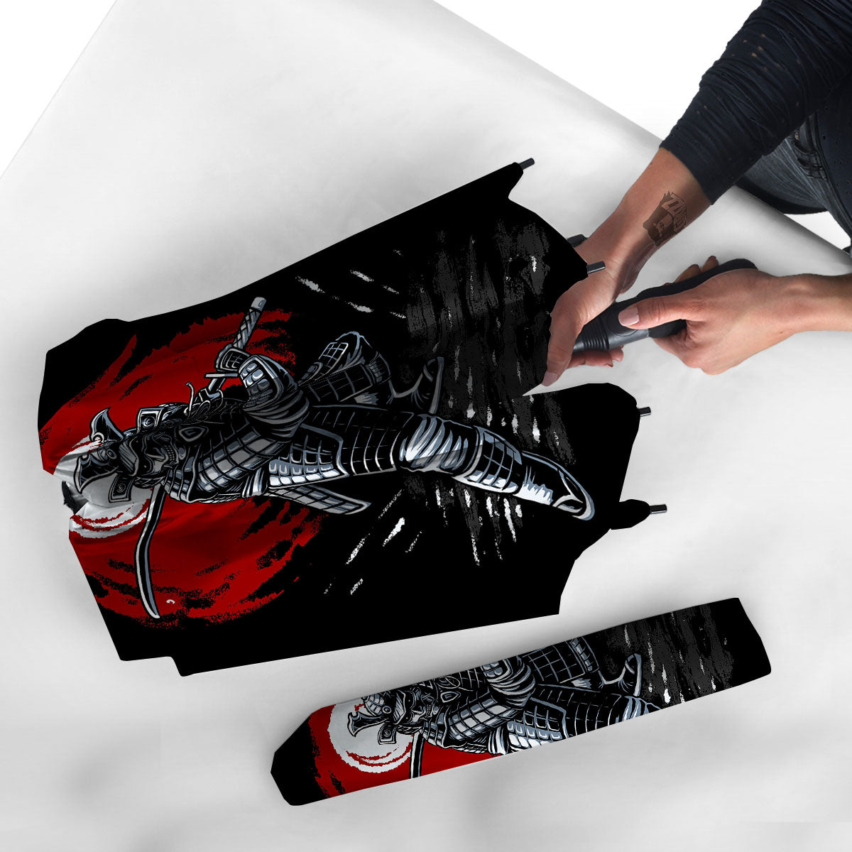 Warrior Samurai Dark Print Umbrella-grizzshop