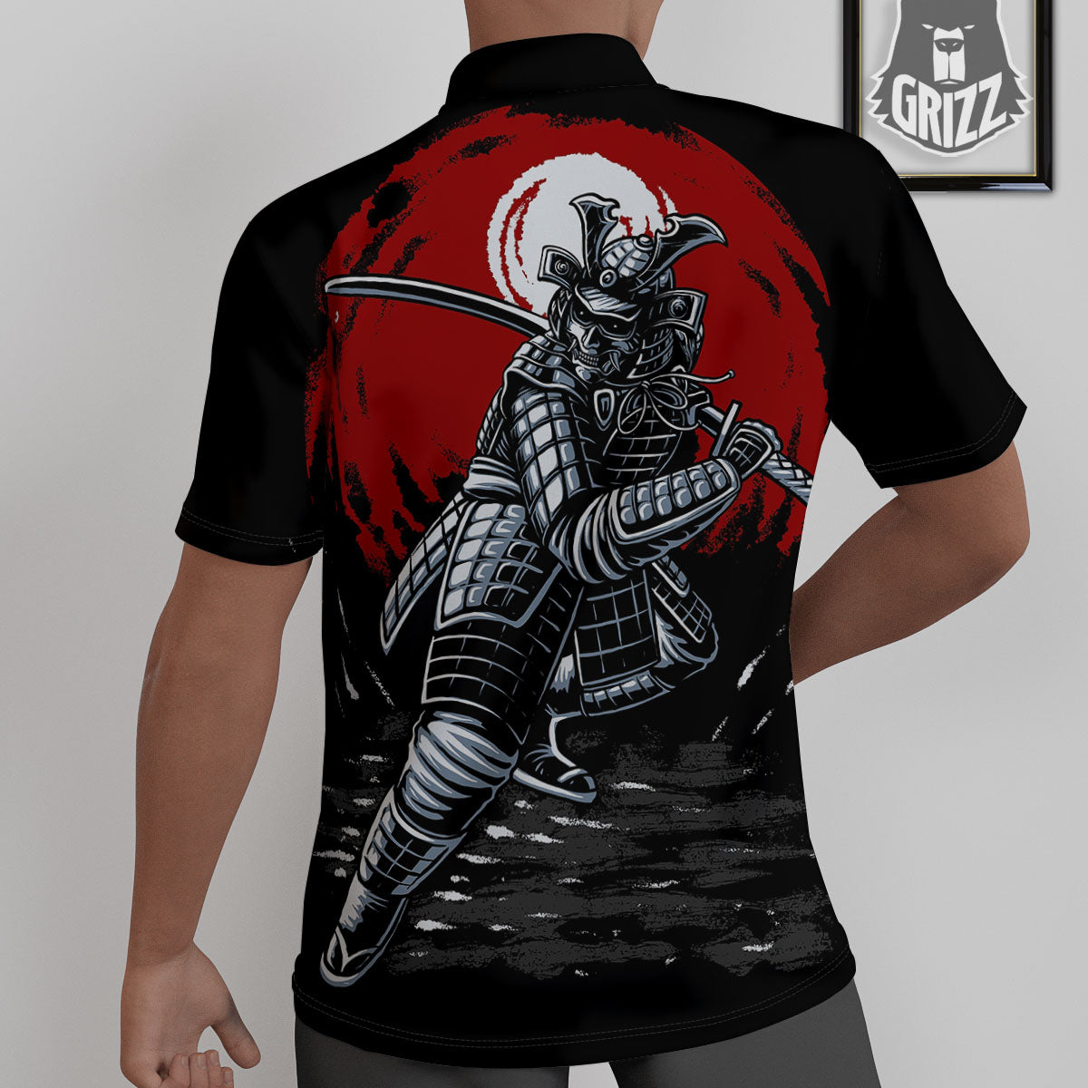 Warrior Samurai Dark Print Untucked Shirts-grizzshop