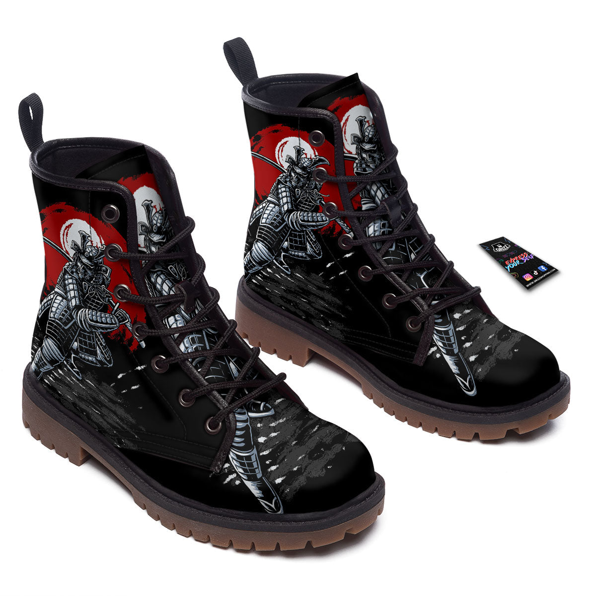 Warrior Samurai Dark Print Work Boots-grizzshop