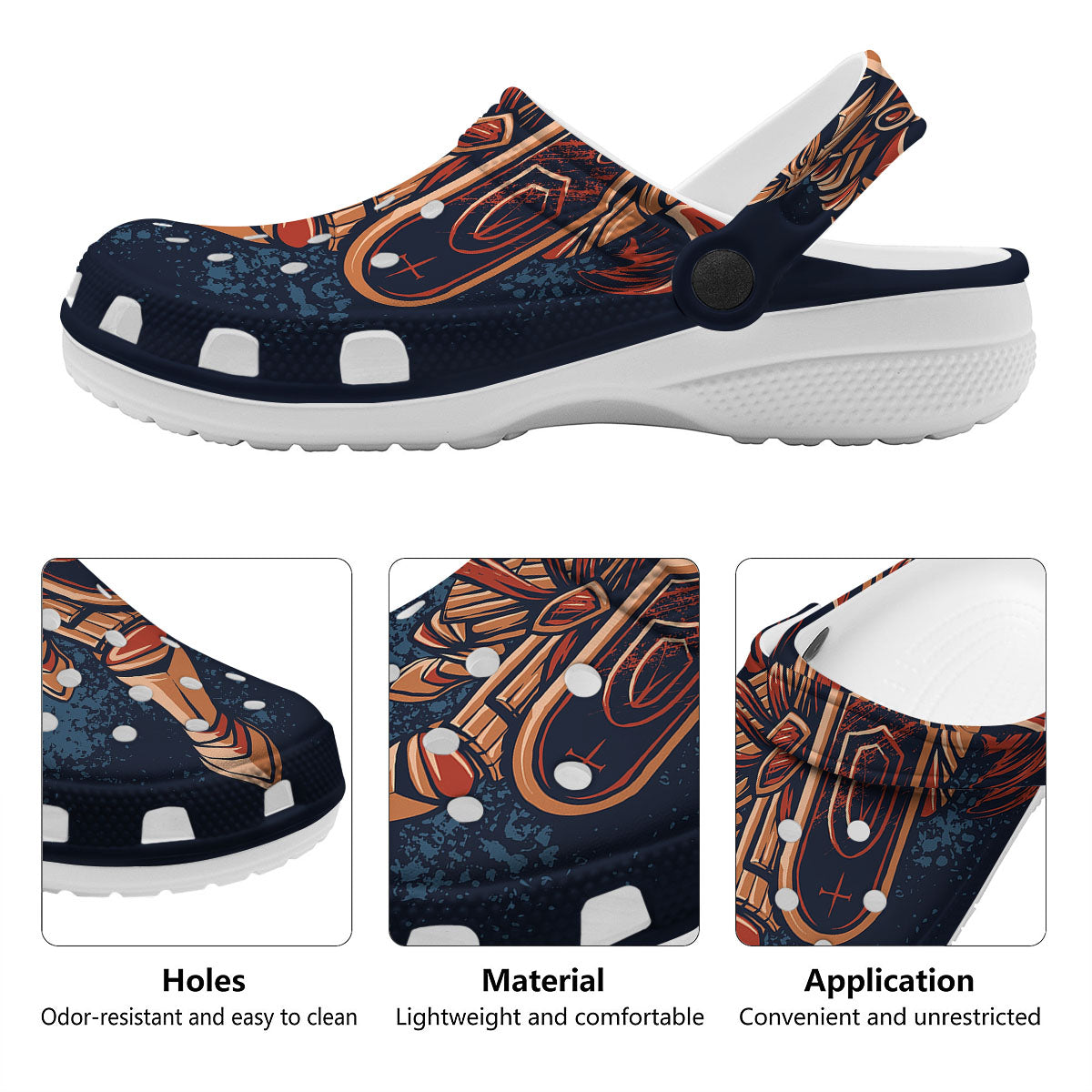 Warrior Spartan Print Clog-grizzshop