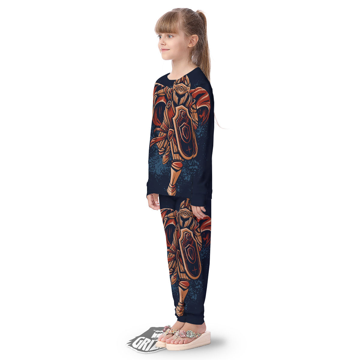 Warrior Spartan Print Kid's Pajamas-grizzshop