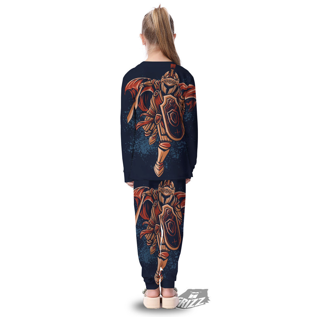Warrior Spartan Print Kid's Pajamas-grizzshop