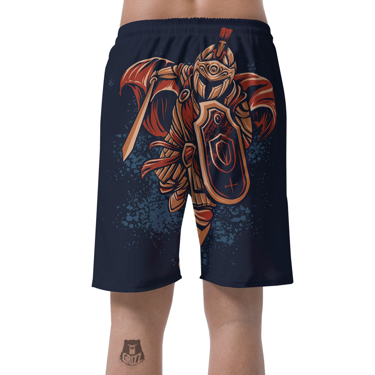 Warrior Spartan Print Men's Shorts-grizzshop
