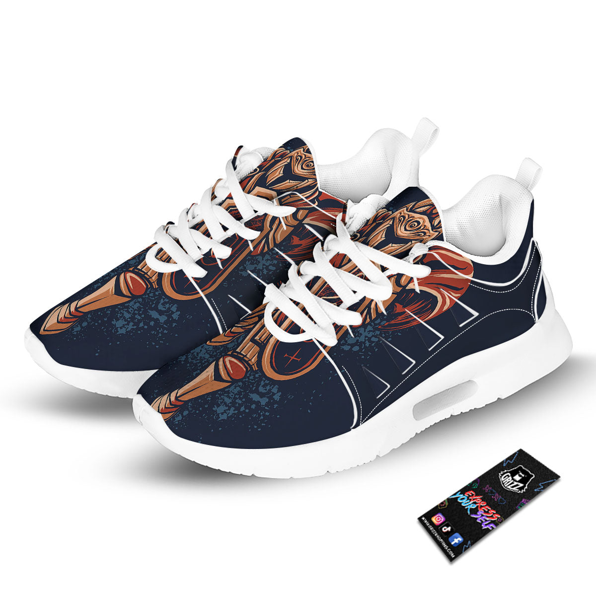 Warrior Spartan Print Tennis Shoes-grizzshop