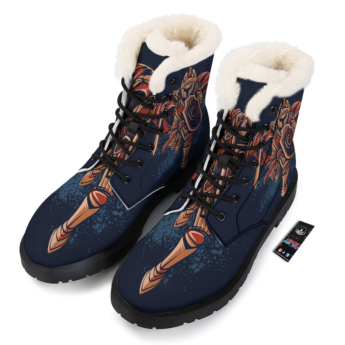Warrior Spartan Print Winter Boots-grizzshop
