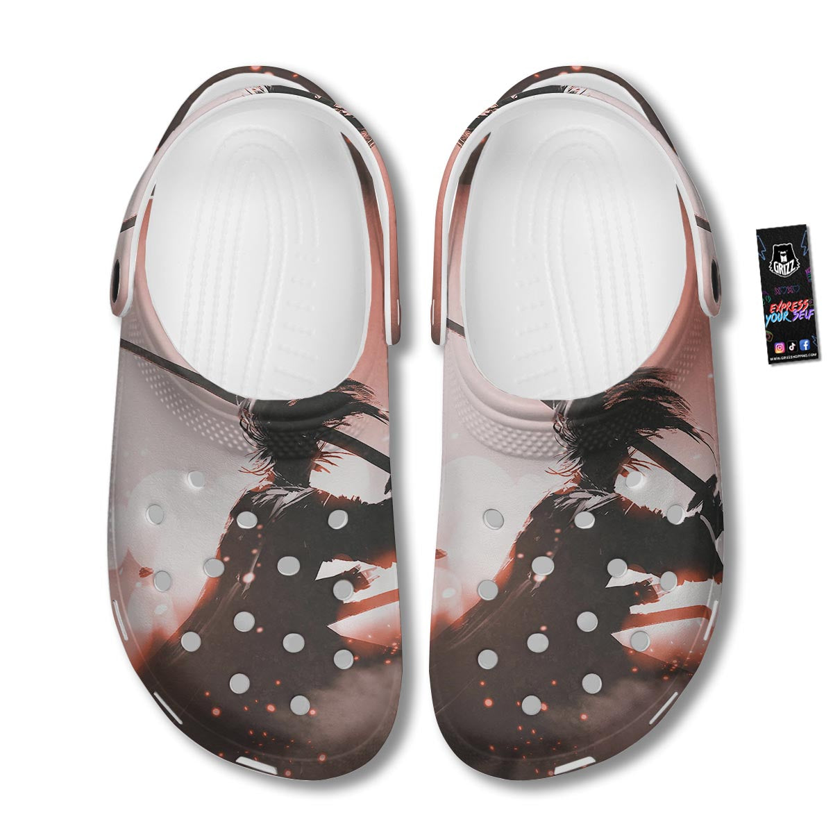 Warrior Sunset Samurai Print Clog-grizzshop