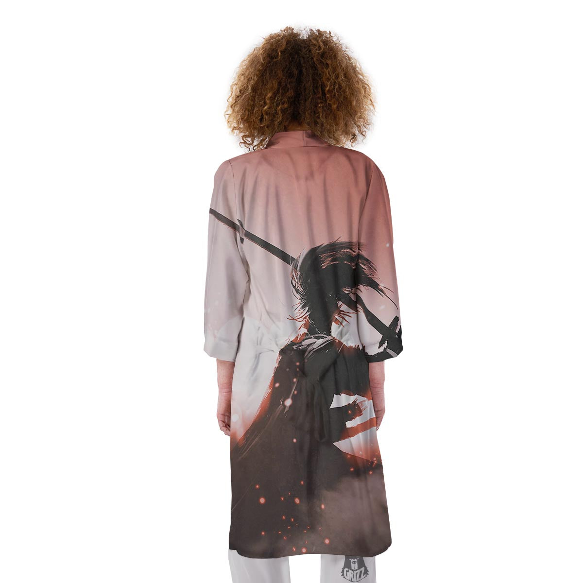Warrior Sunset Samurai Print Kimono-grizzshop