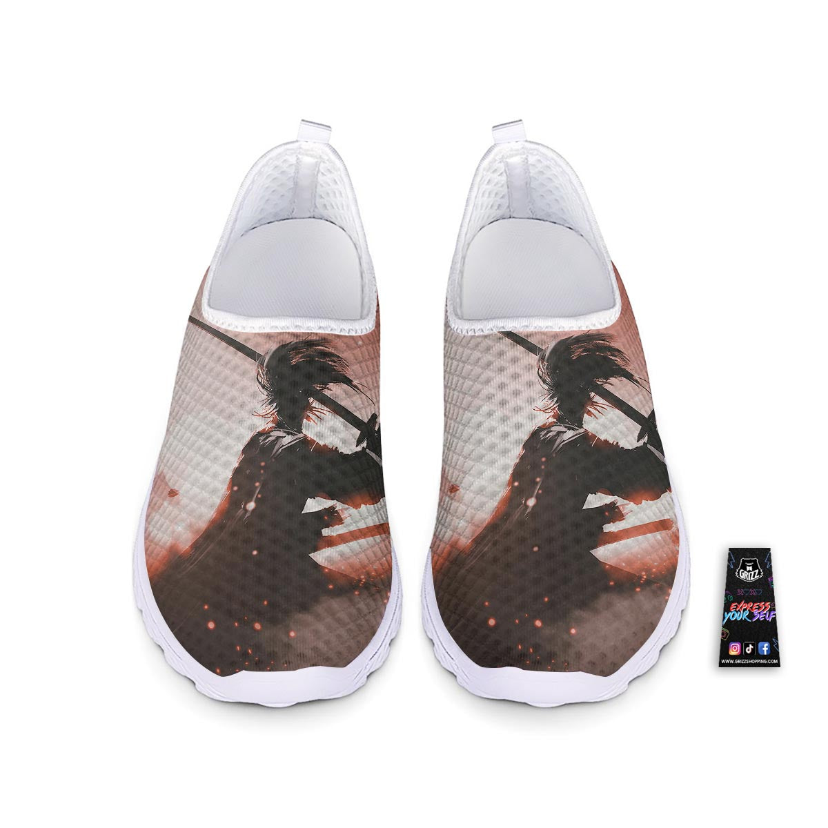 Warrior Sunset Samurai Print Nurse Shoes-grizzshop