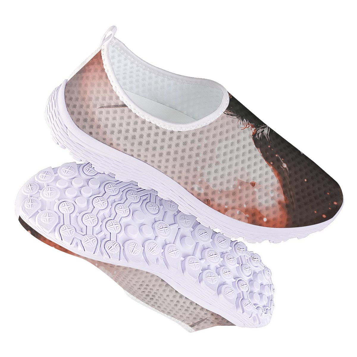 Warrior Sunset Samurai Print Nurse Shoes-grizzshop