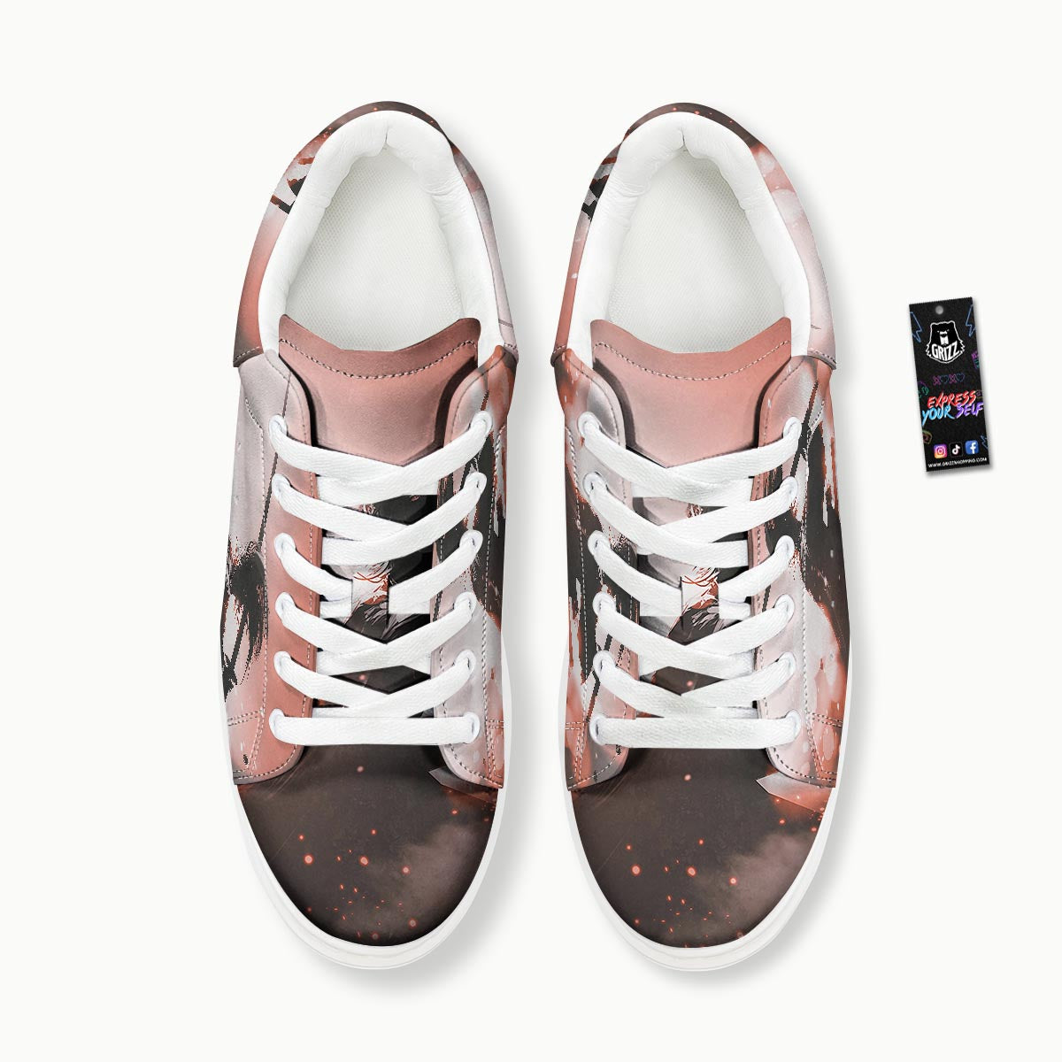 Warrior Sunset Samurai Print Platform Shoes-grizzshop