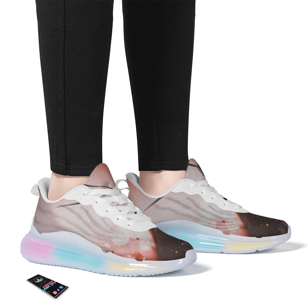 Warrior Sunset Samurai Print Running Sneakers-grizzshop
