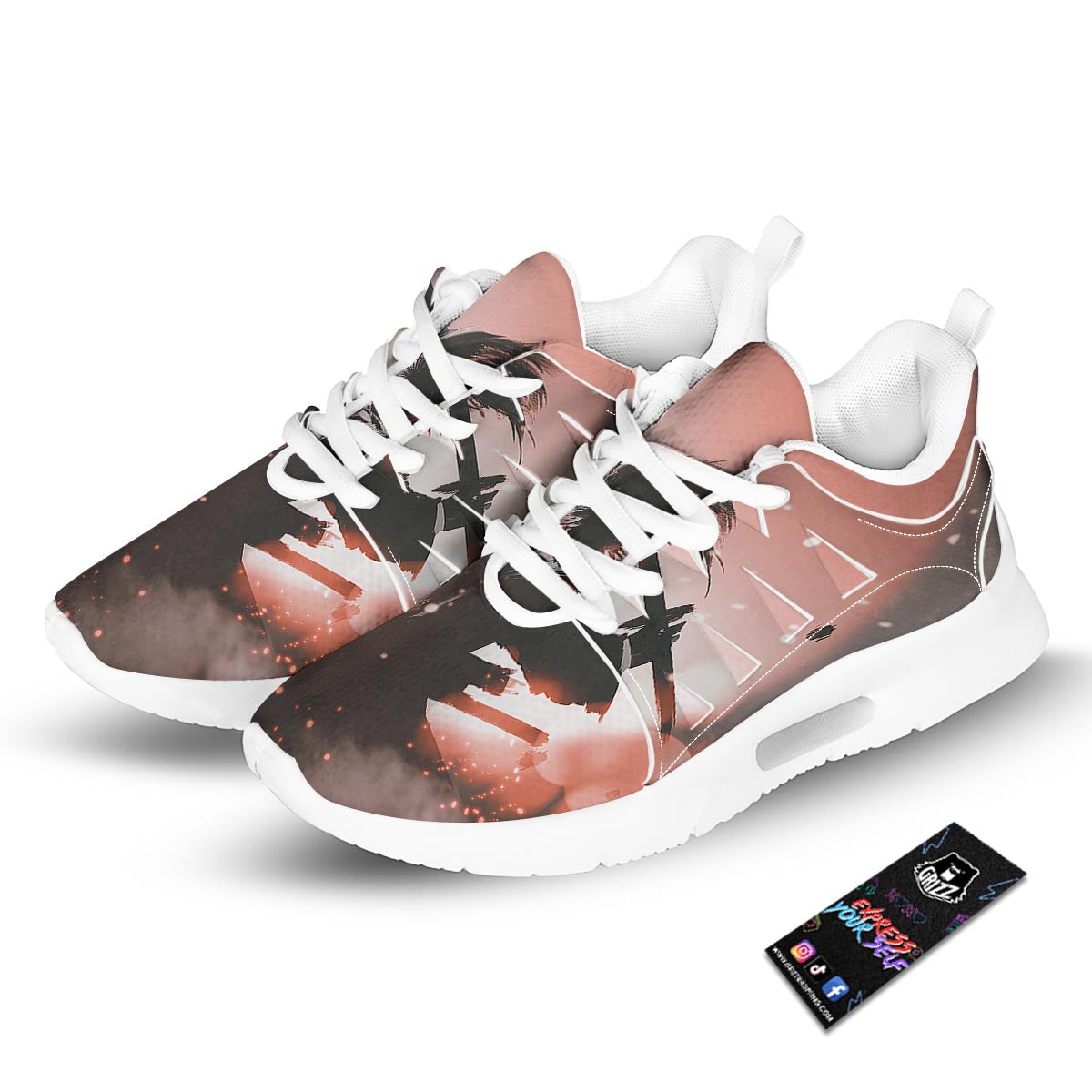 Warrior Sunset Samurai Print Tennis Shoes-grizzshop