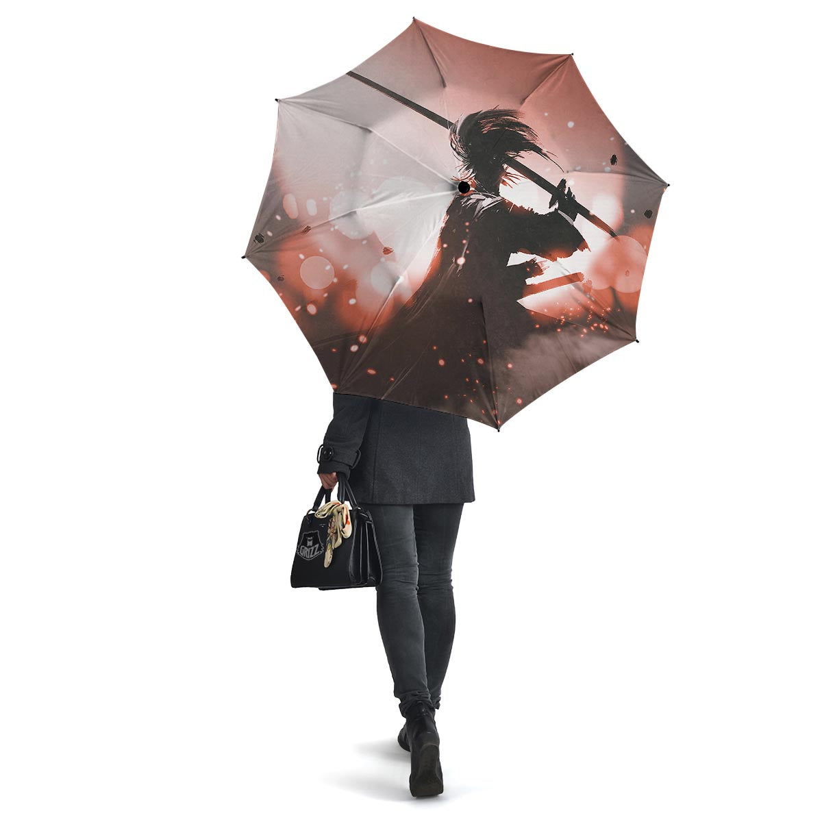 Warrior Sunset Samurai Print Umbrella-grizzshop