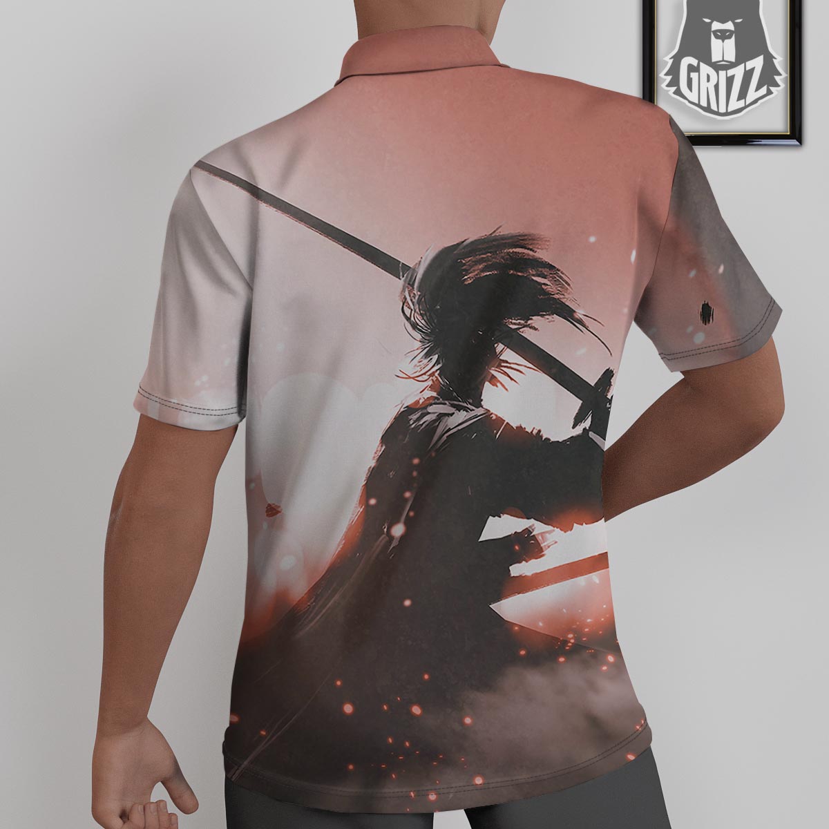 Warrior Sunset Samurai Print Untucked Shirts-grizzshop