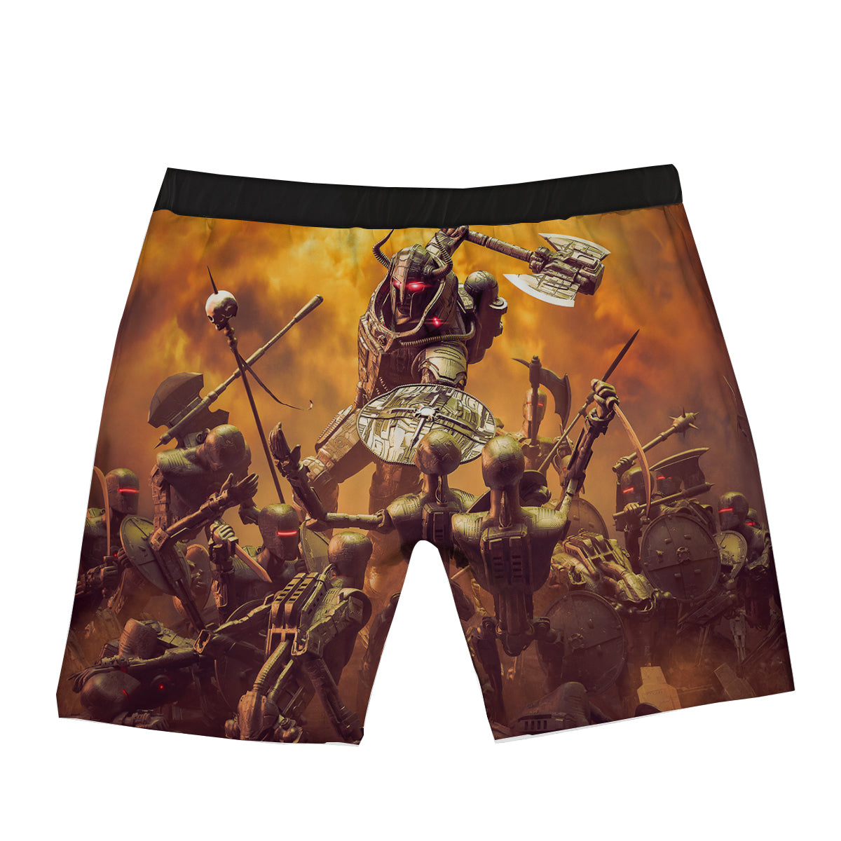 Warrior Viking Machine Print Boxer Briefs-grizzshop