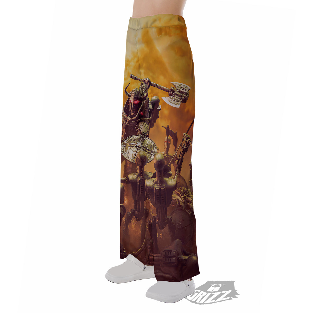 Warrior Viking Machine Print Pajama Pants-grizzshop