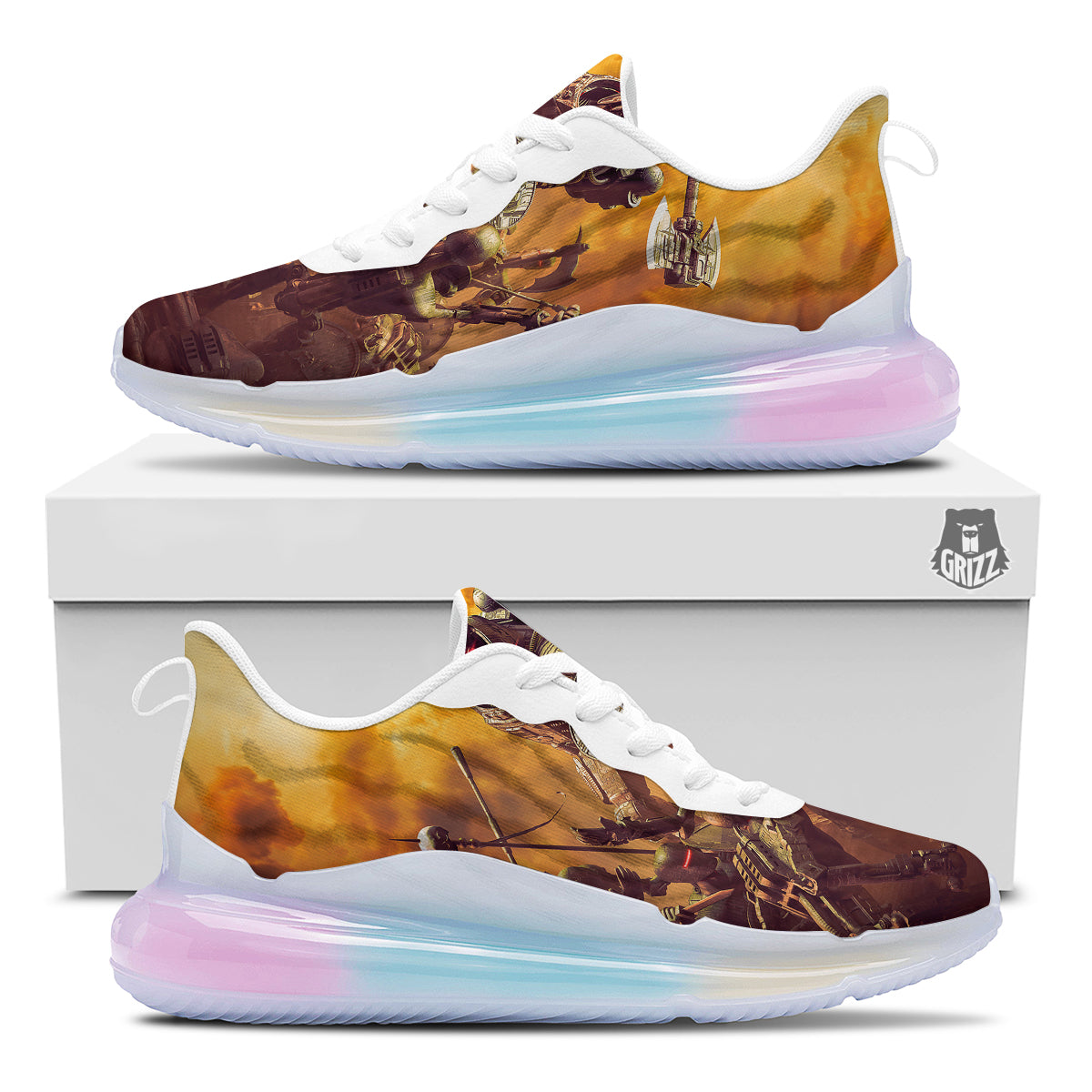 Warrior Viking Machine Print Running Sneakers-grizzshop