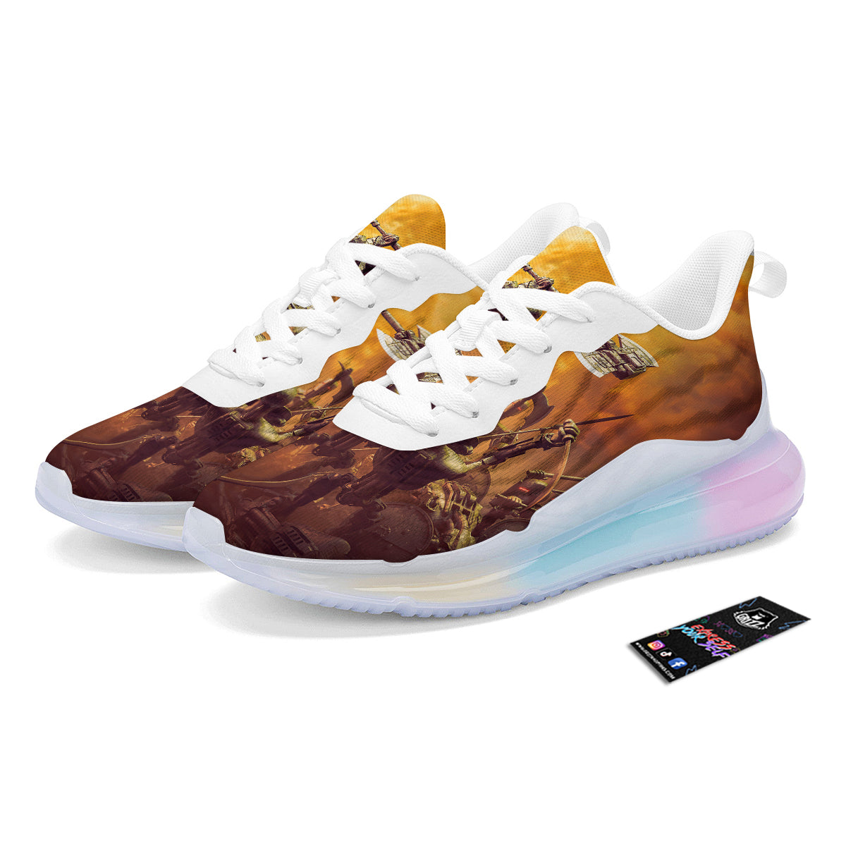 Warrior Viking Machine Print Running Sneakers-grizzshop