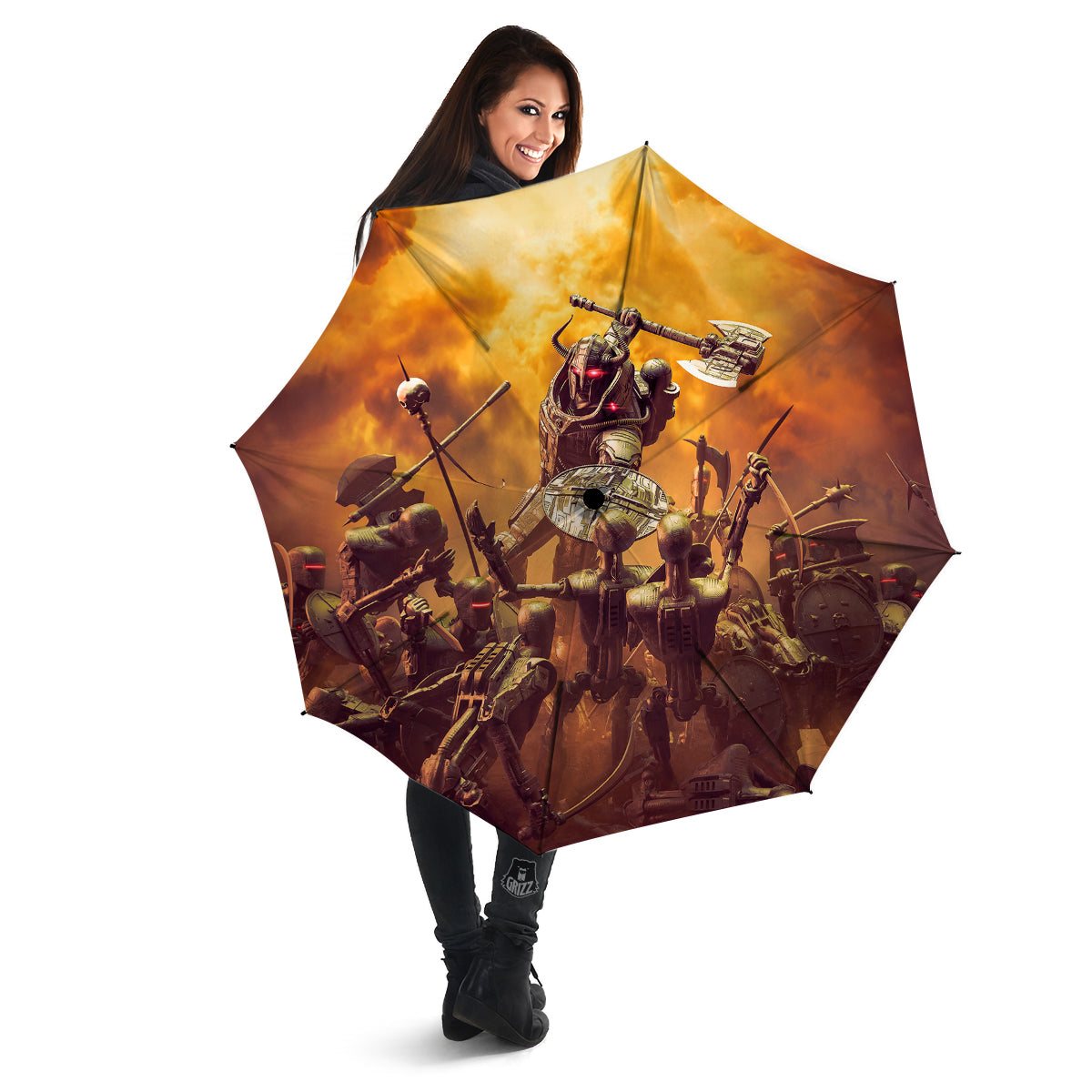 Warrior Viking Machine Print Umbrella-grizzshop