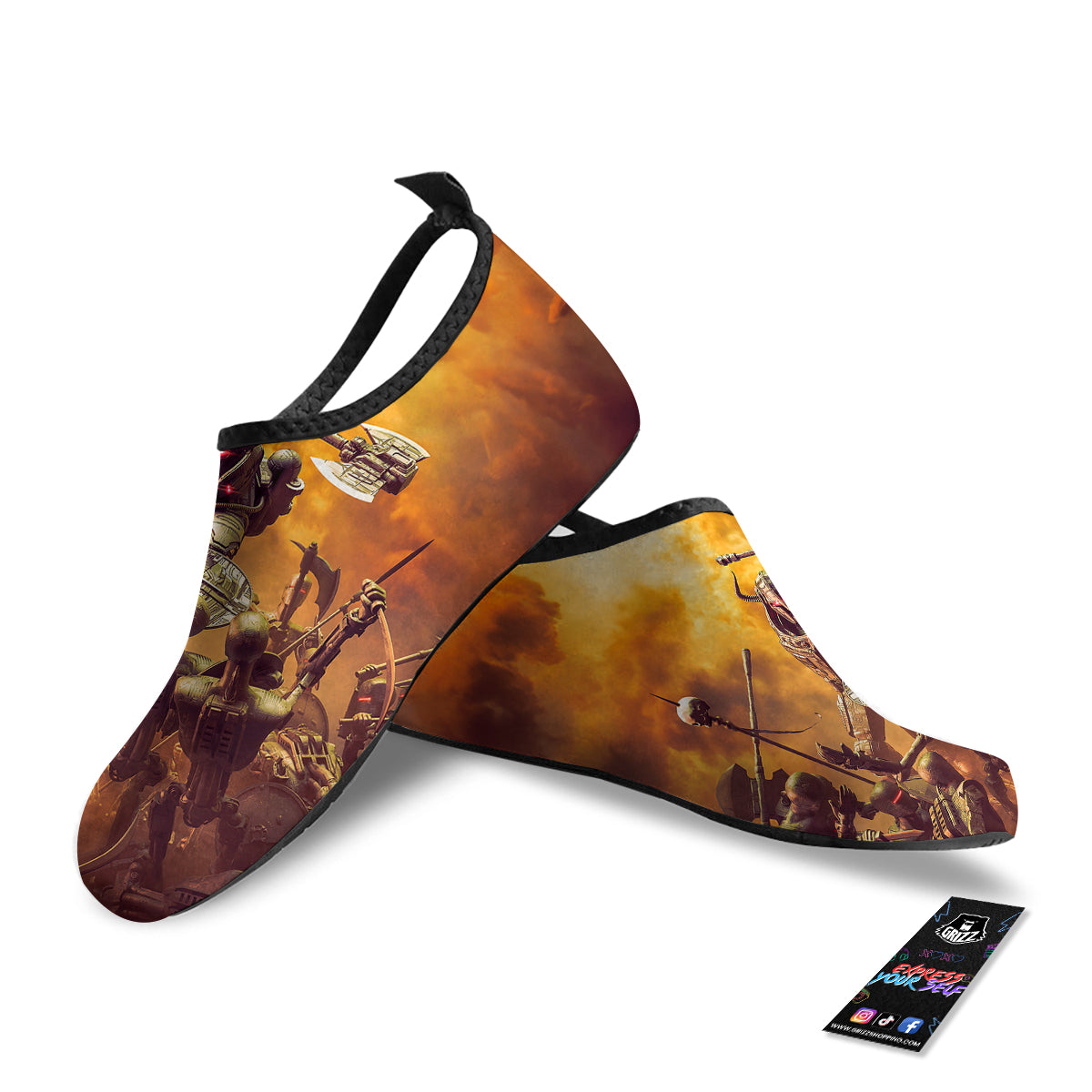 Warrior Viking Machine Print Water Shoes-grizzshop