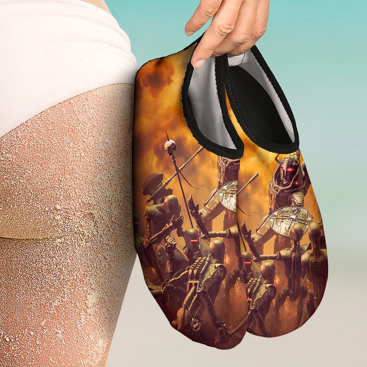 Warrior Viking Machine Print Water Shoes-grizzshop