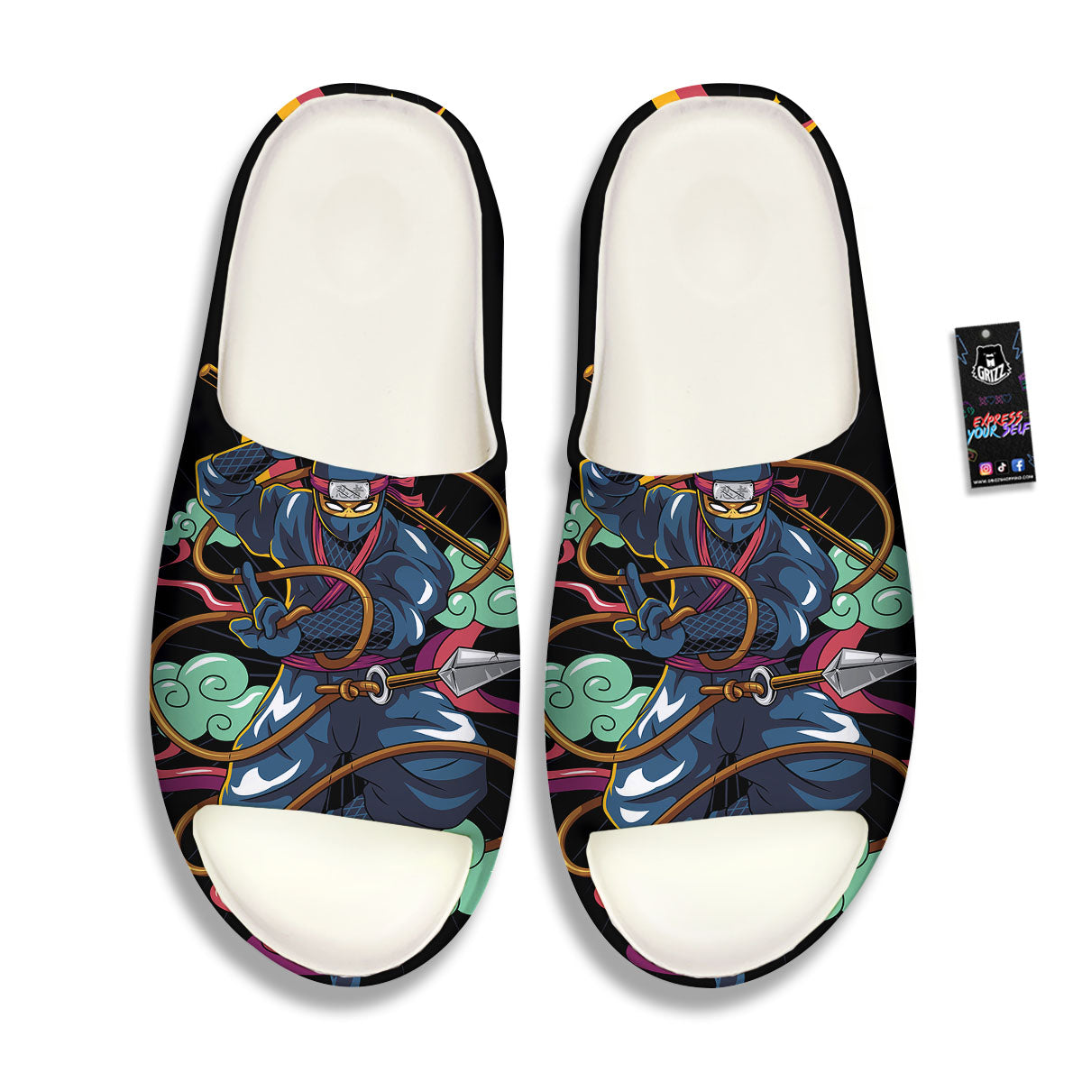 Warrior Ninja Print Sandals-grizzshop