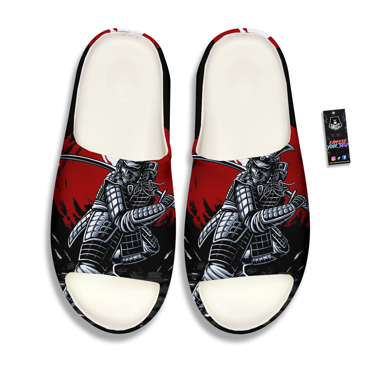 Warrior Samurai Dark Print Sandals-grizzshop