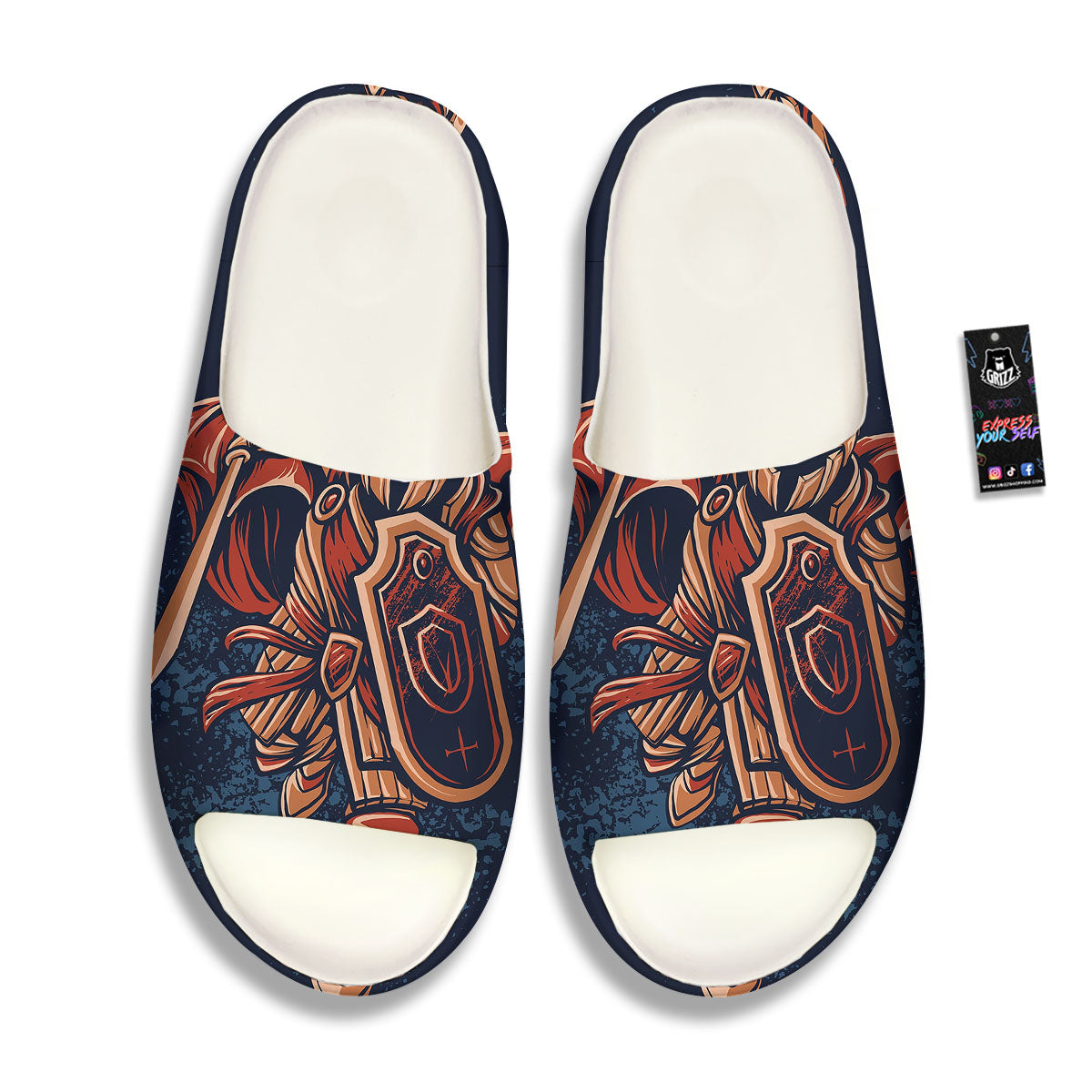Warrior Spartan Print Sandals-grizzshop