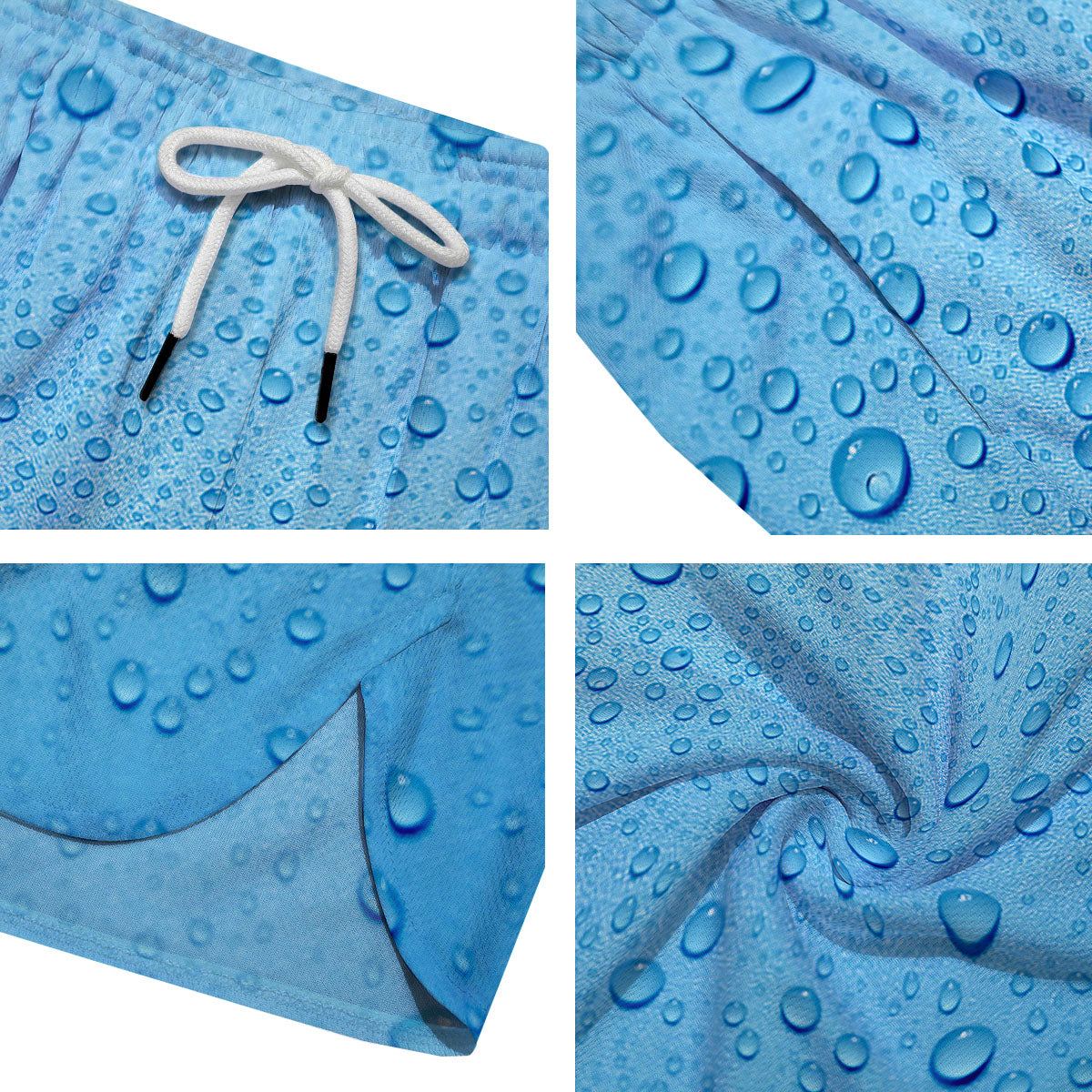 Water Drops Print Men's Running Shorts-grizzshop