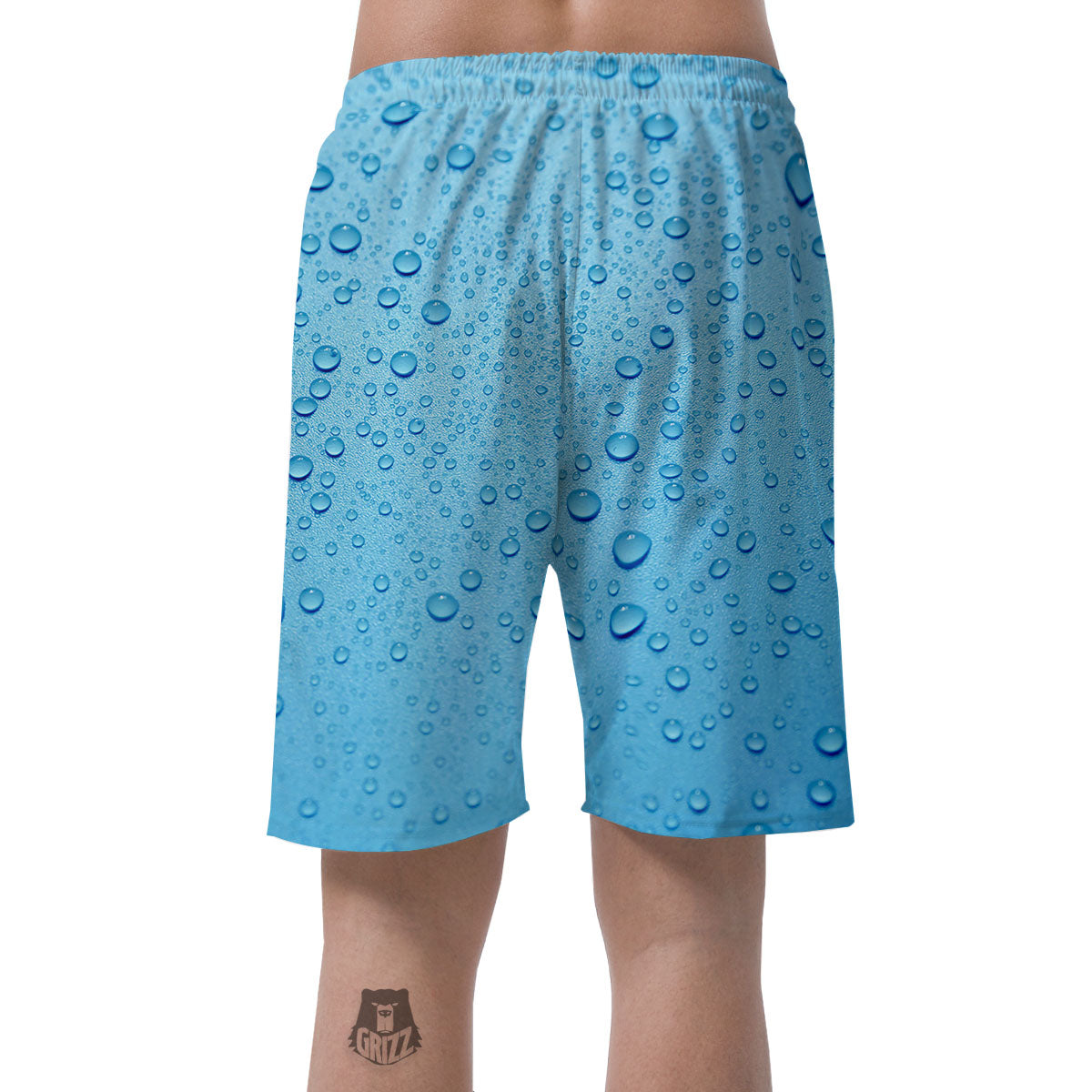Water Drops Print Men's Shorts-grizzshop