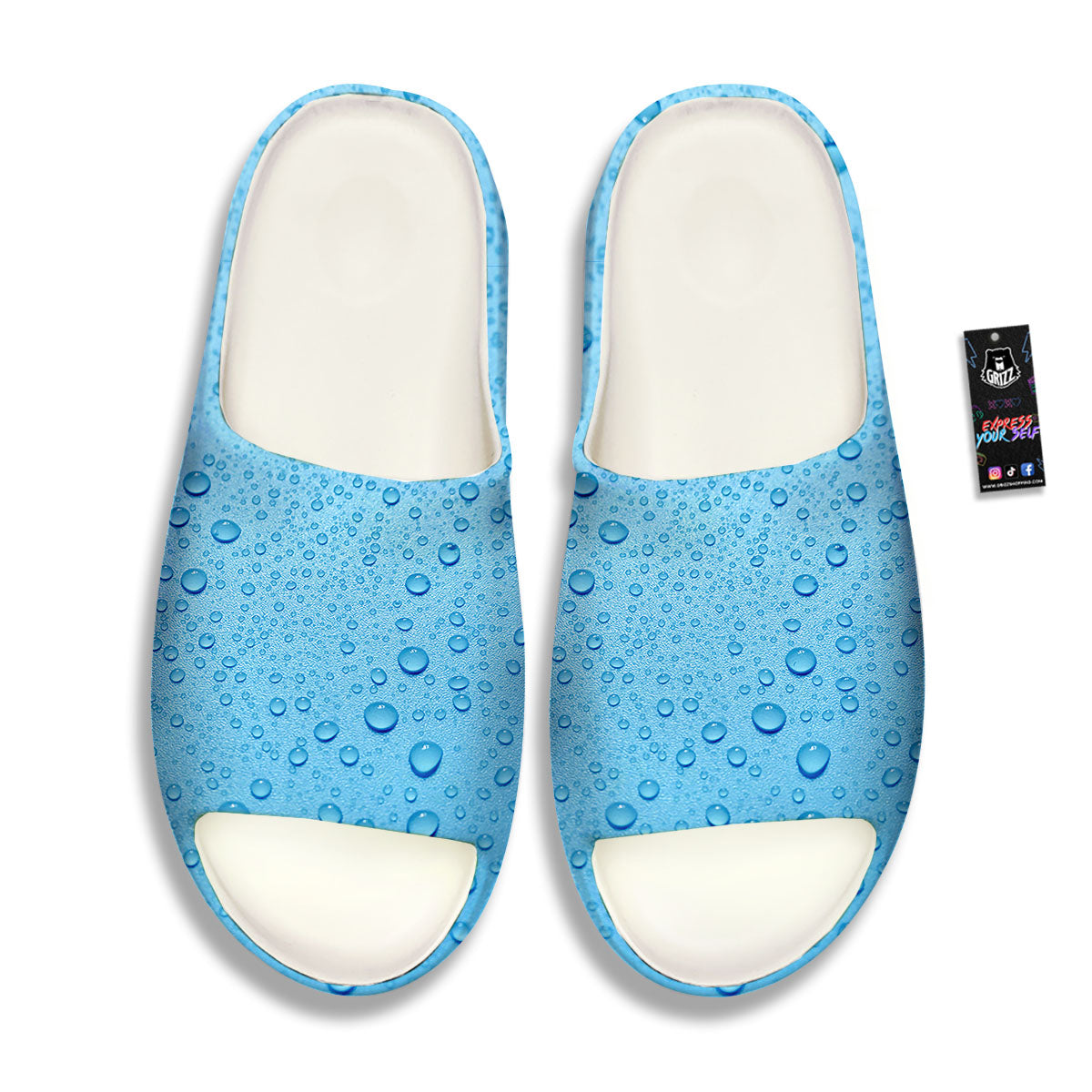 Water Drops Print Sandals-grizzshop