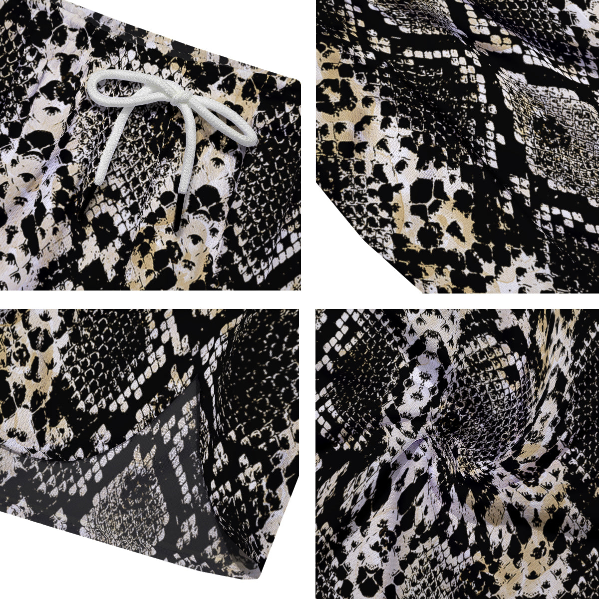 Watercolor Abstract Snake Animal Skin Print Men's Running Shorts-grizzshop