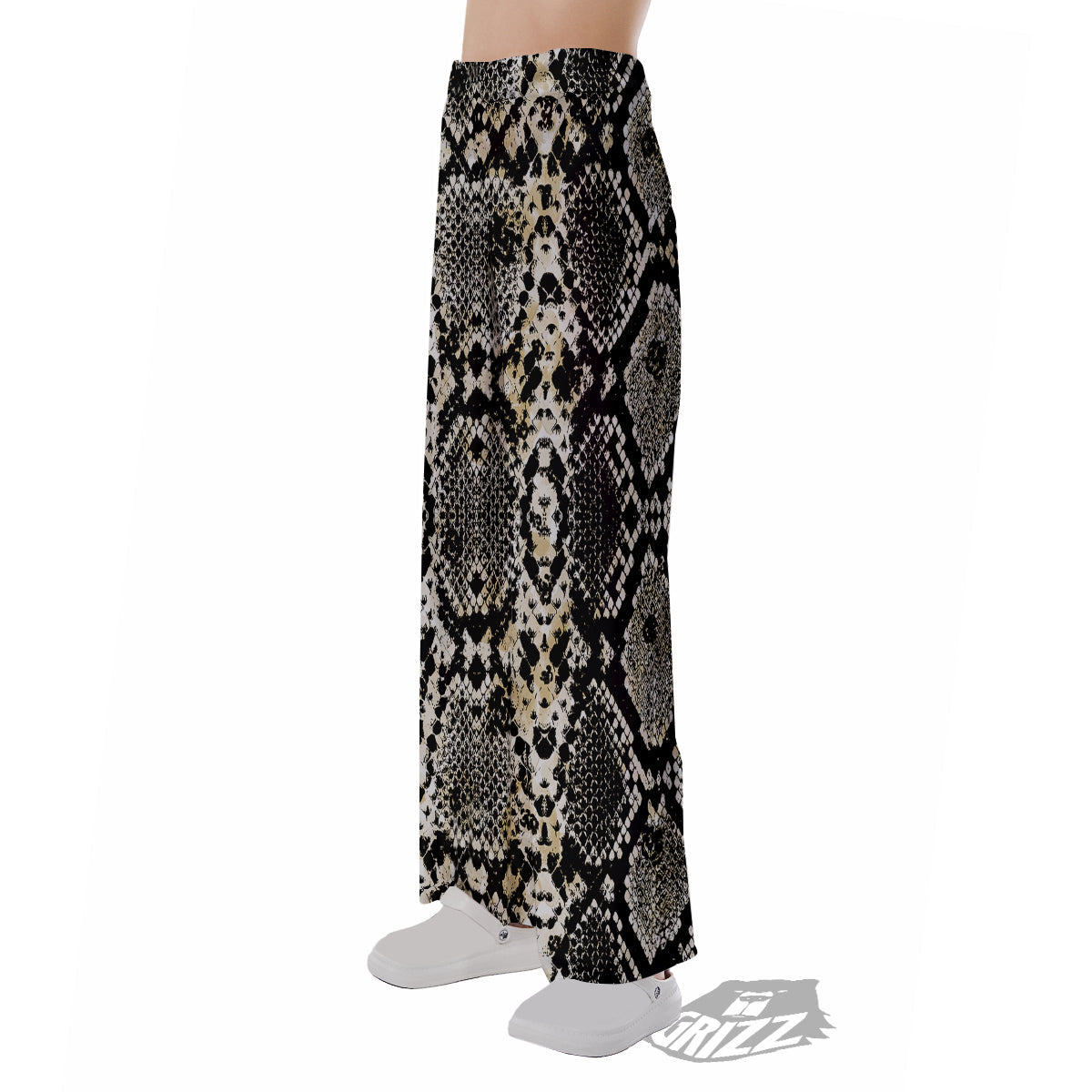 Watercolor Abstract Snake Animal Skin Print Pajama Pants-grizzshop