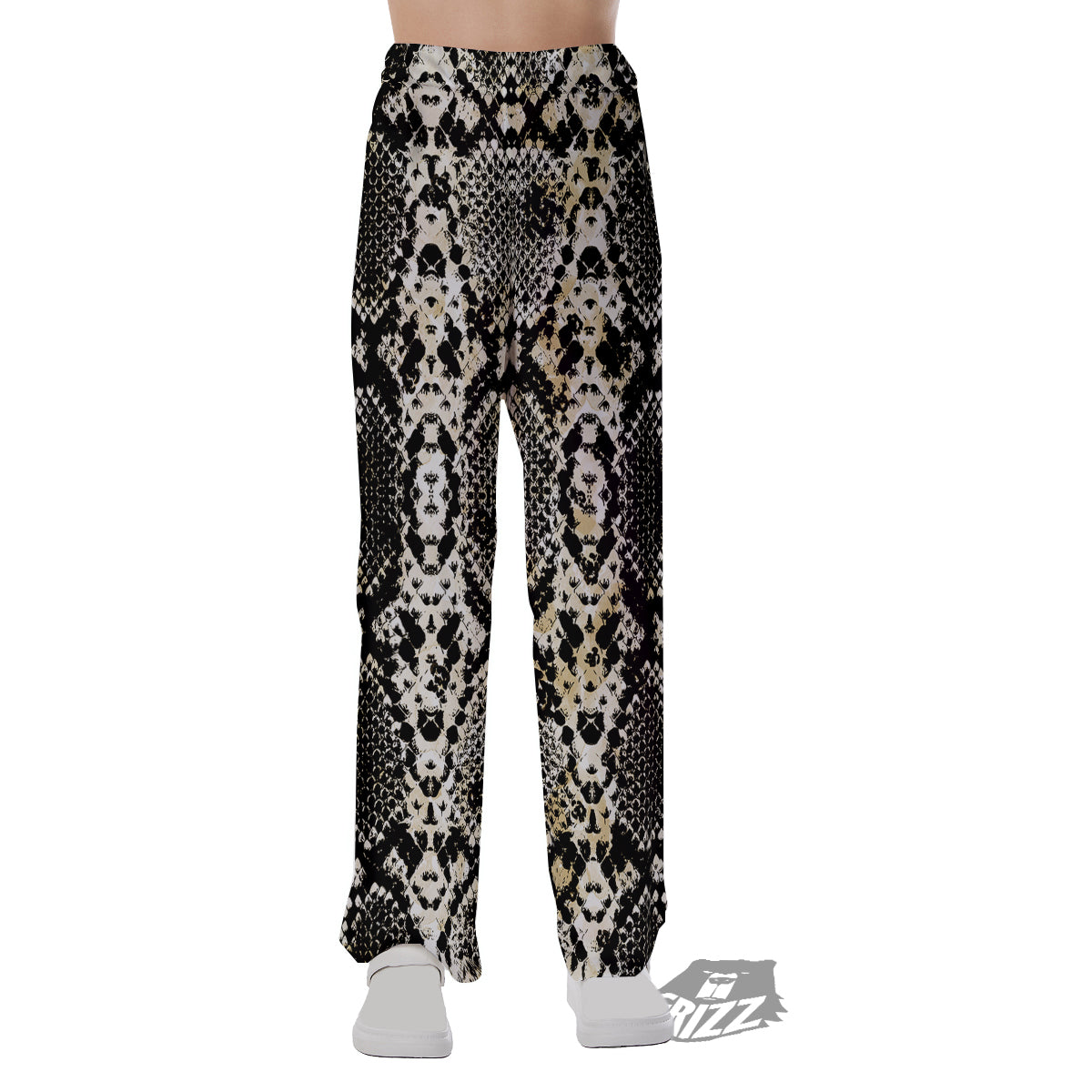 Watercolor Abstract Snake Animal Skin Print Pajama Pants-grizzshop