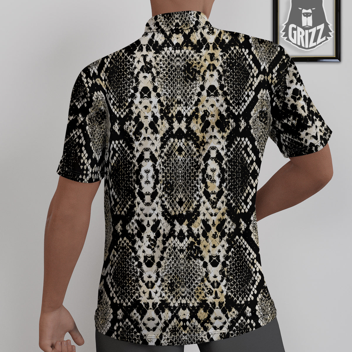 Watercolor Abstract Snake Animal Skin Print Untucked Shirts-grizzshop