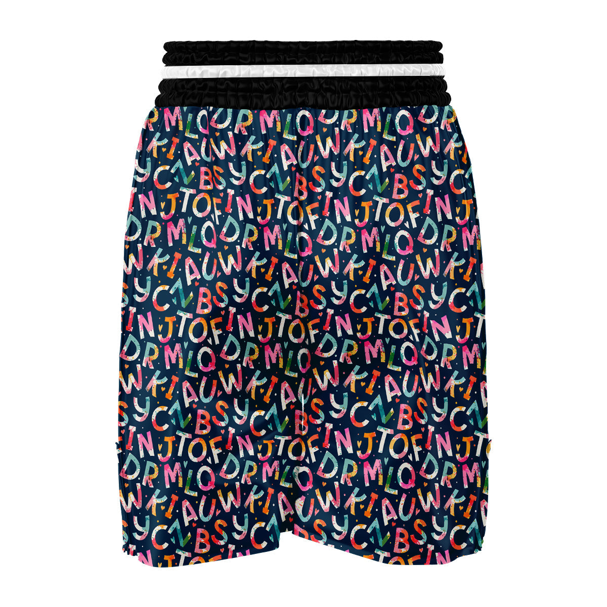 Watercolor Alphabet Print Pattern Boxing Shorts-grizzshop
