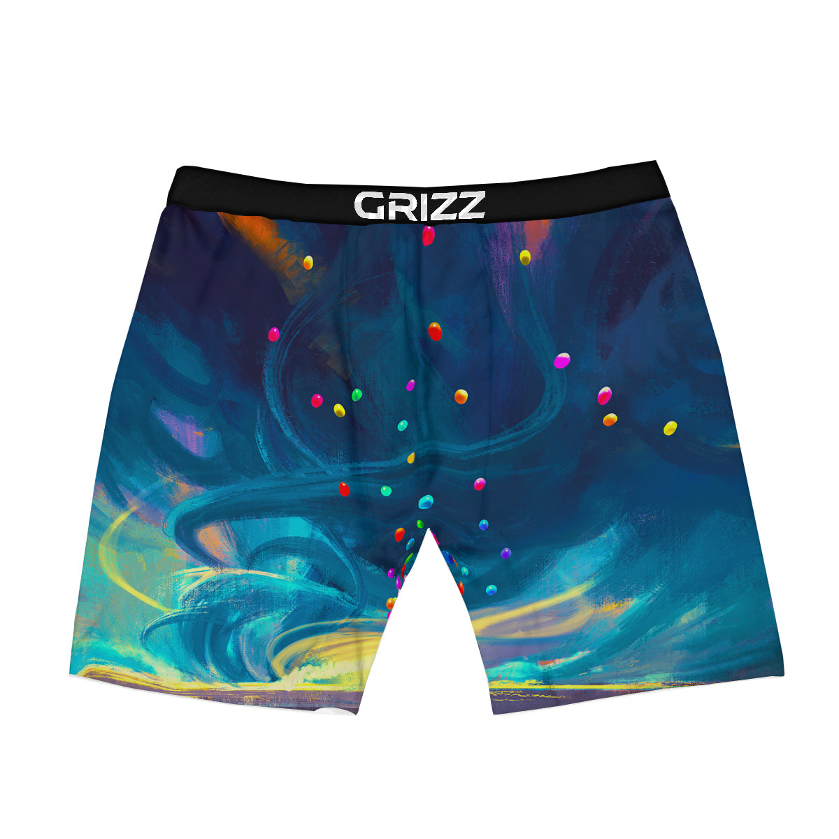 Watercolor Balloons And Storm Print Boxer Briefs-grizzshop