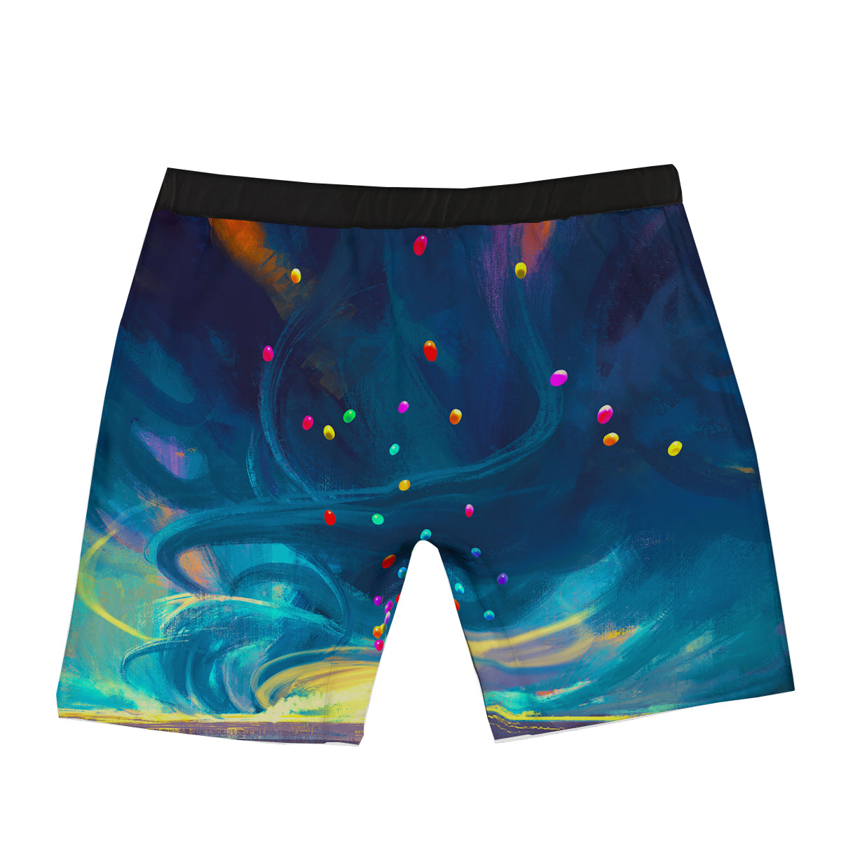 Watercolor Balloons And Storm Print Boxer Briefs-grizzshop