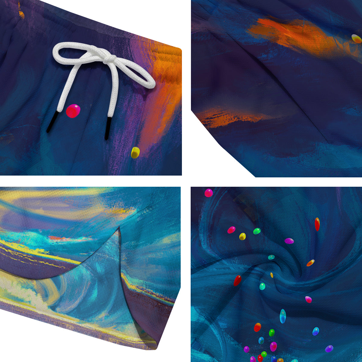 Watercolor Balloons And Storm Print Men's Running Shorts-grizzshop