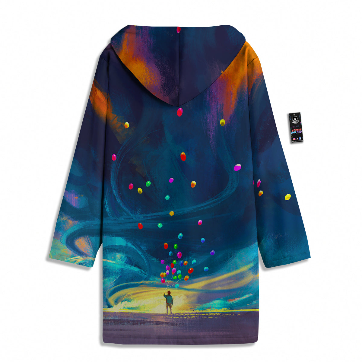 Watercolor Balloons And Storm Print Men's Windbreaker Jacket-grizzshop