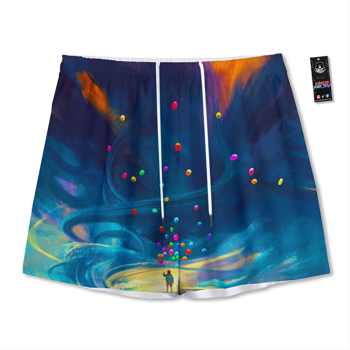 Wine Glasses Print Pattern Mesh Shorts