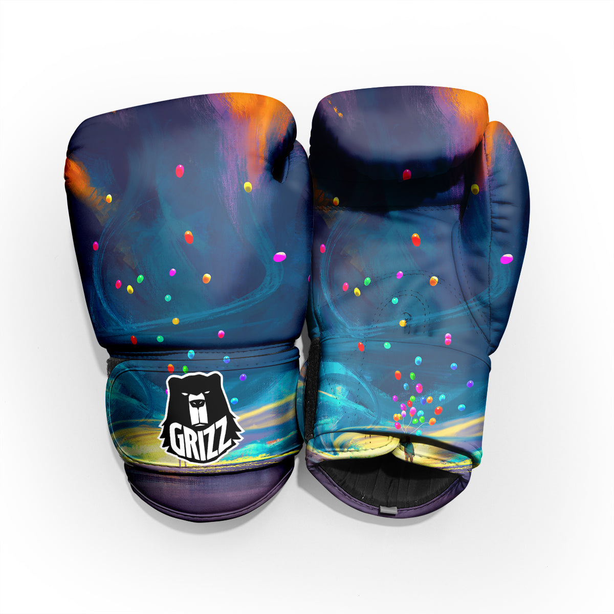 Watercolor Balloons And Storm Print Pro Boxing Glove